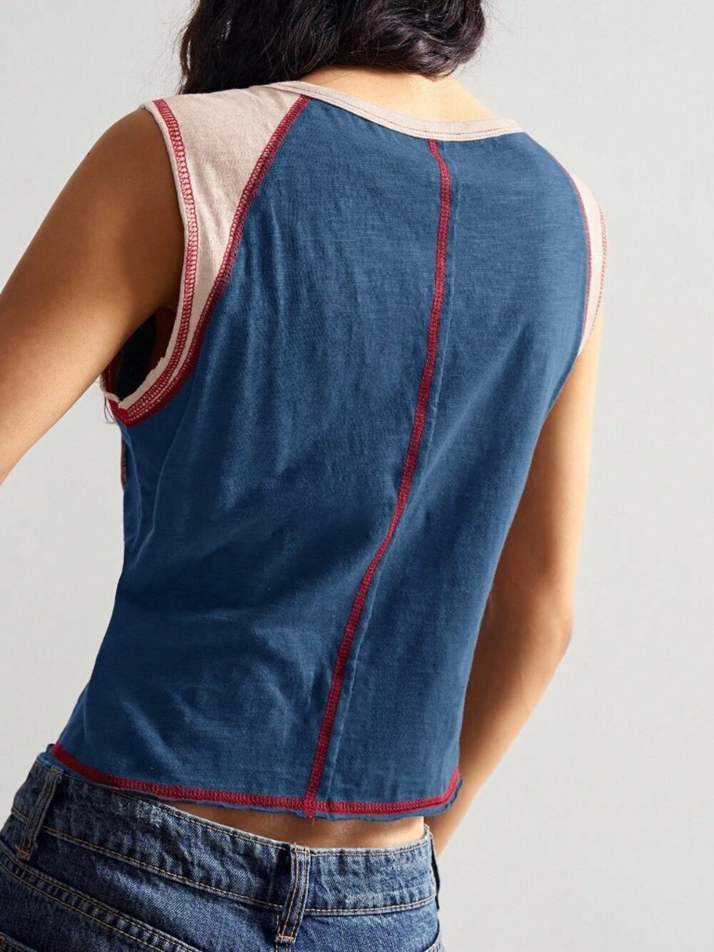 Multicolor Casual Women's Fitted Round Neck Graphic Cherry Sleeveless Tee Top - Picture 2 of 6